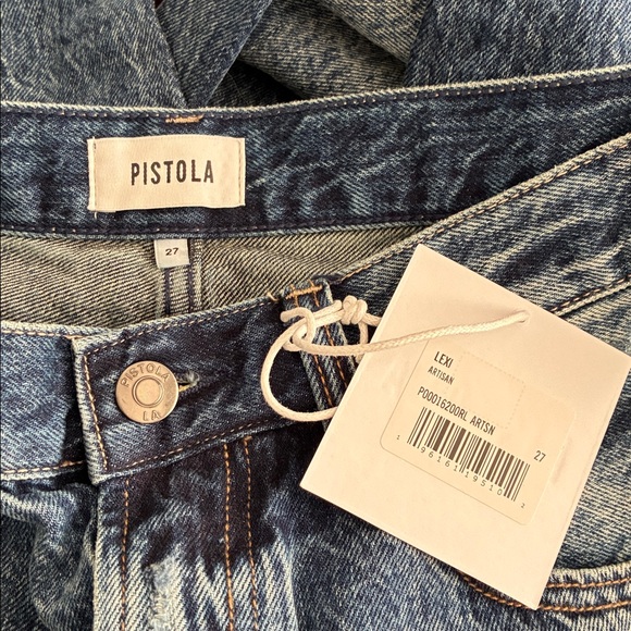 NWT Pistola Lexi Jean Mid Rise Bowed Straight Leg Artisan Wash Sz 27 - Picture 8 of 9